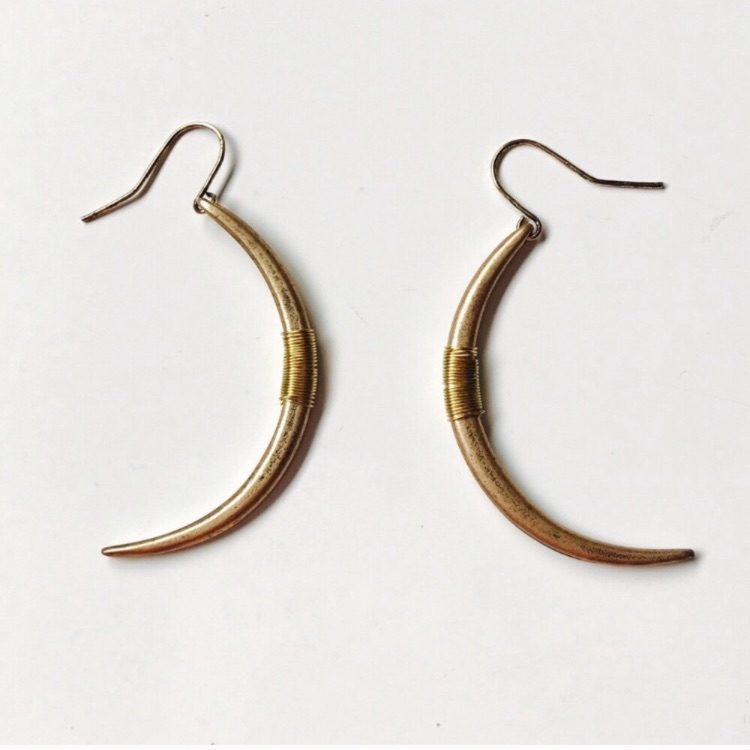 3 For 30 Host Pick Crescent Moon Gold Wire Wrap Earrings